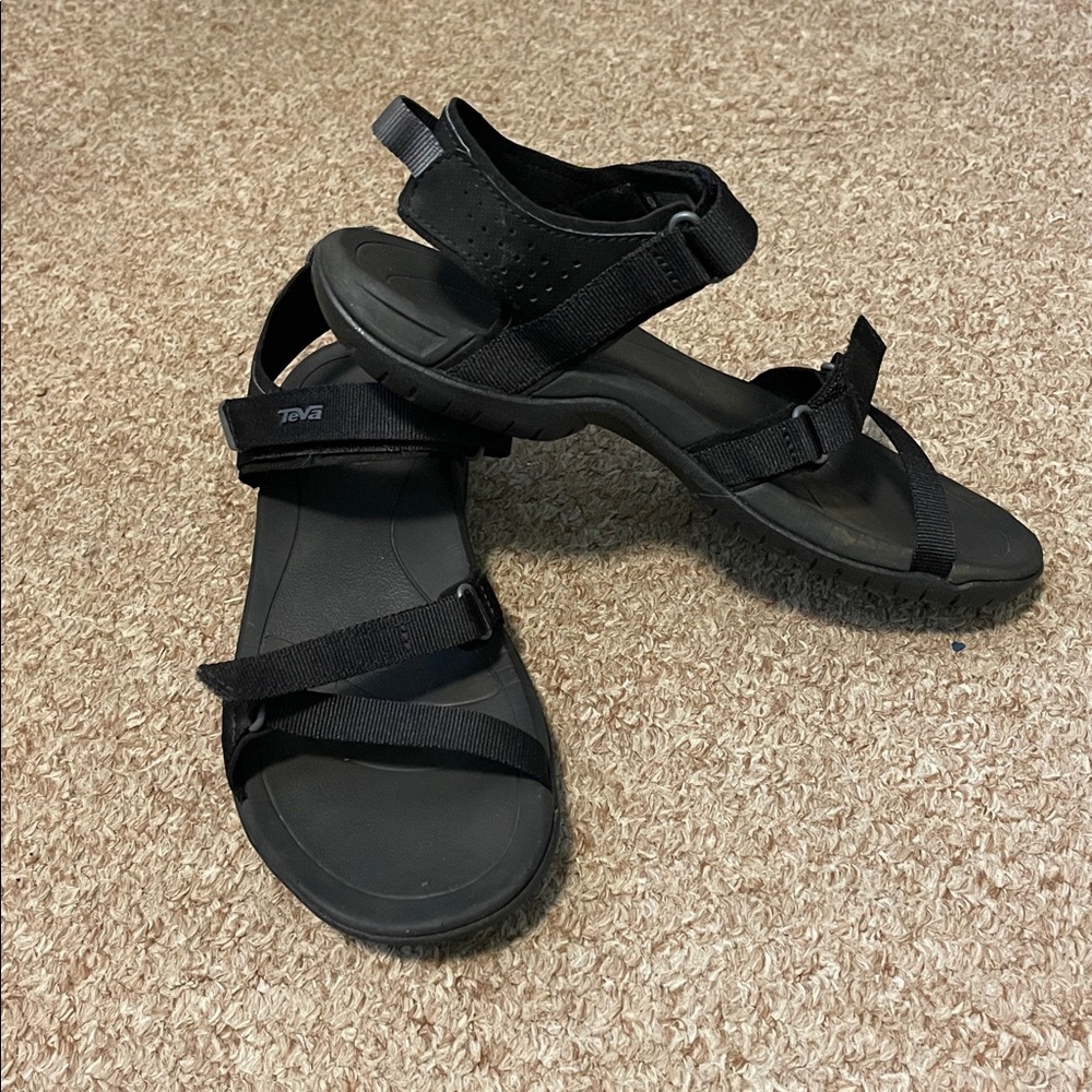 Teva Black Minimalist Strap Sandals